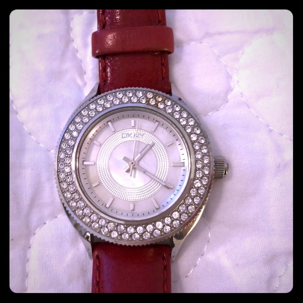 DKNY Watch with Red Band